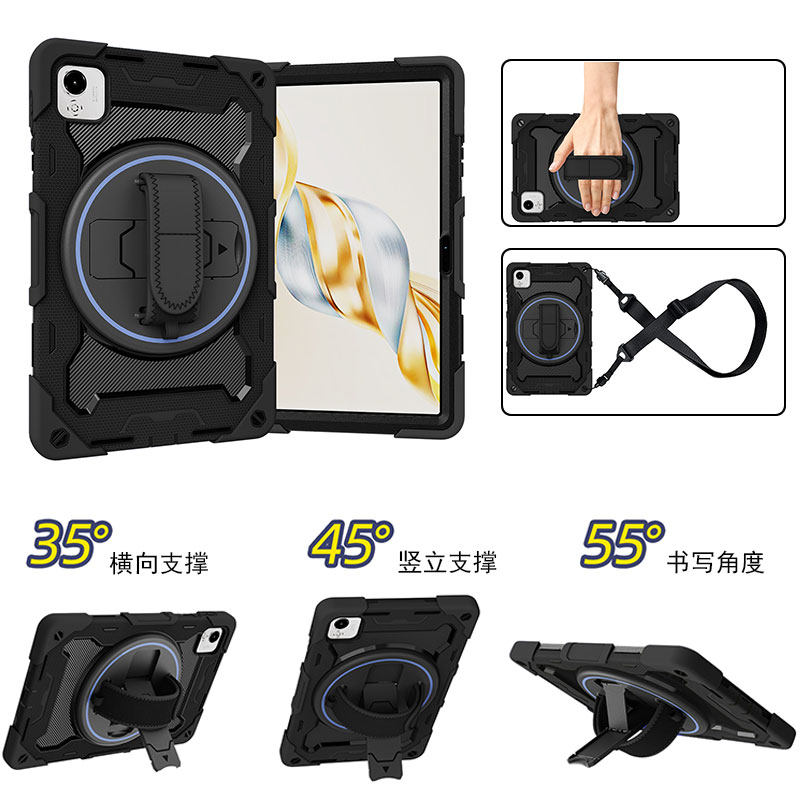 丽真硅胶套适用于2025款荣耀平板X9Pro保护套X9A防摔X10 pro软外壳ELN2-W09全包手托11.5英寸旋转支撑架背带