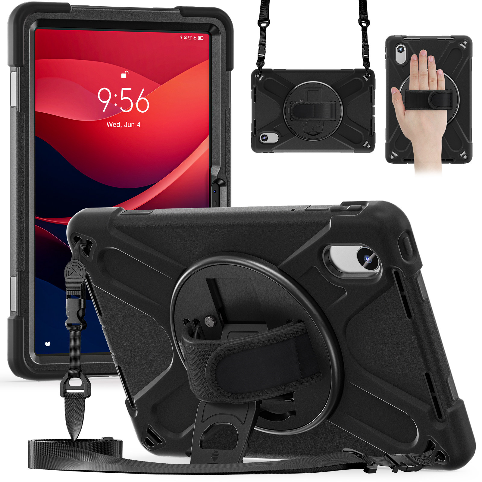 丽真硅胶套适用于摩托罗拉Moto Pad 60 Neo平板保护套外壳Motorola11英寸平板电脑XT2575-3支架全包防摔皮套