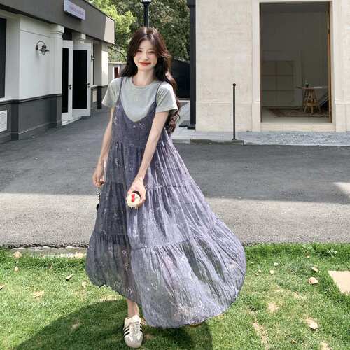 夏装有大货 数据好夏季吊带连衣裙+T恤2C153-2529-P145K218