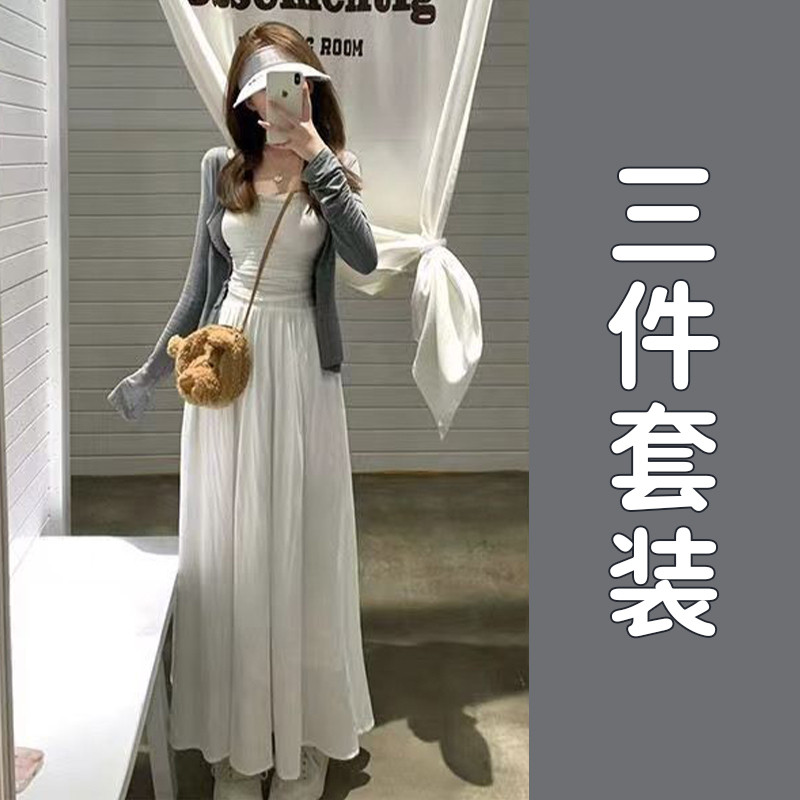 早春季白色2024新款吊带连衣裙