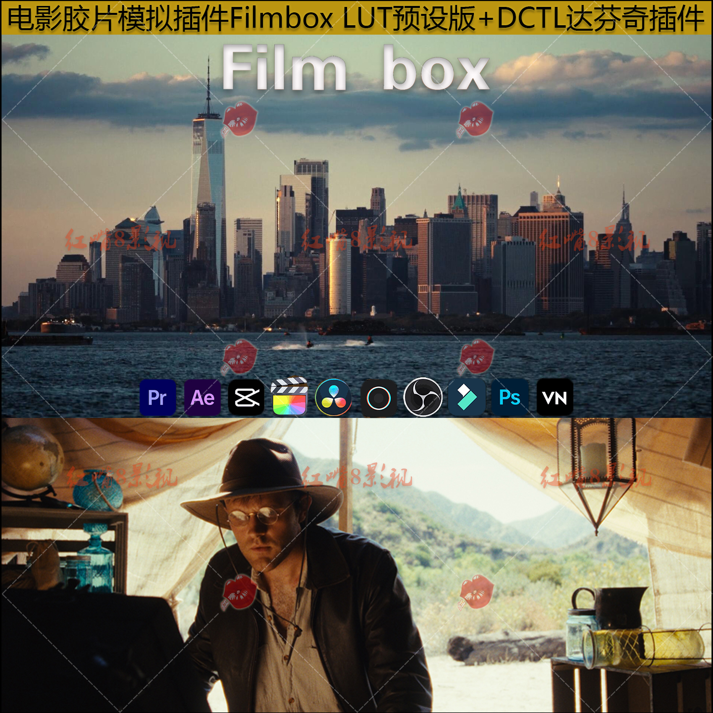 Filmbox复古电影胶片模拟插件3D LUT预设版+DCTL达芬奇调色插件