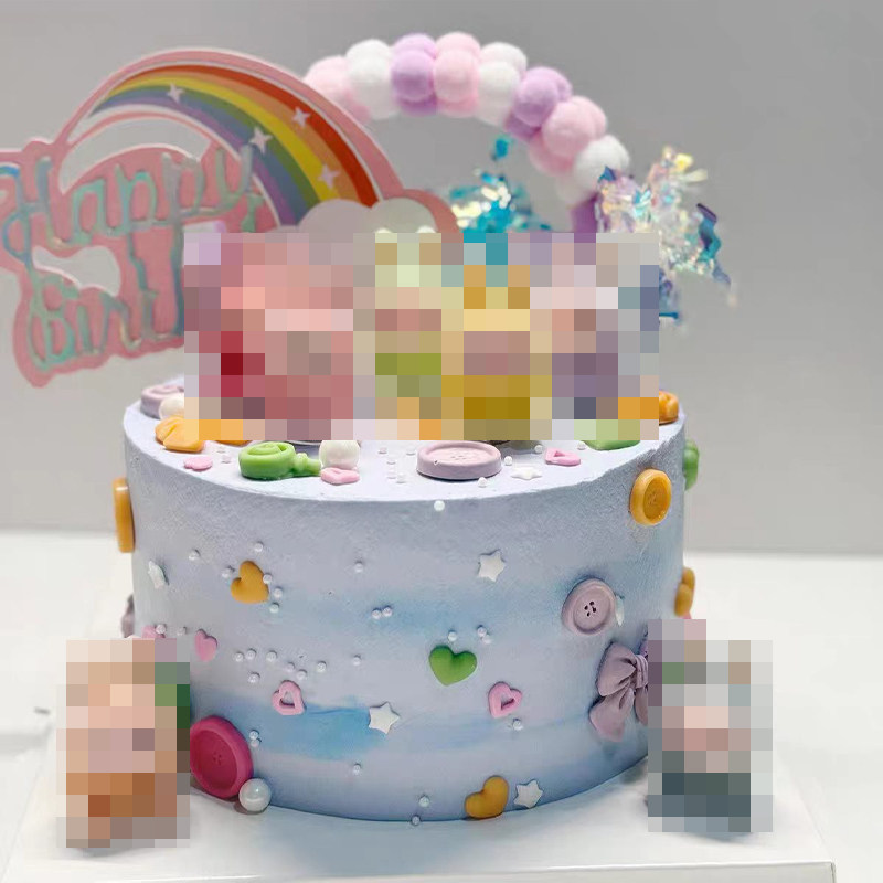 网红l布布蛋糕装饰软胶小兔头摆件儿童生日气球甜品插件