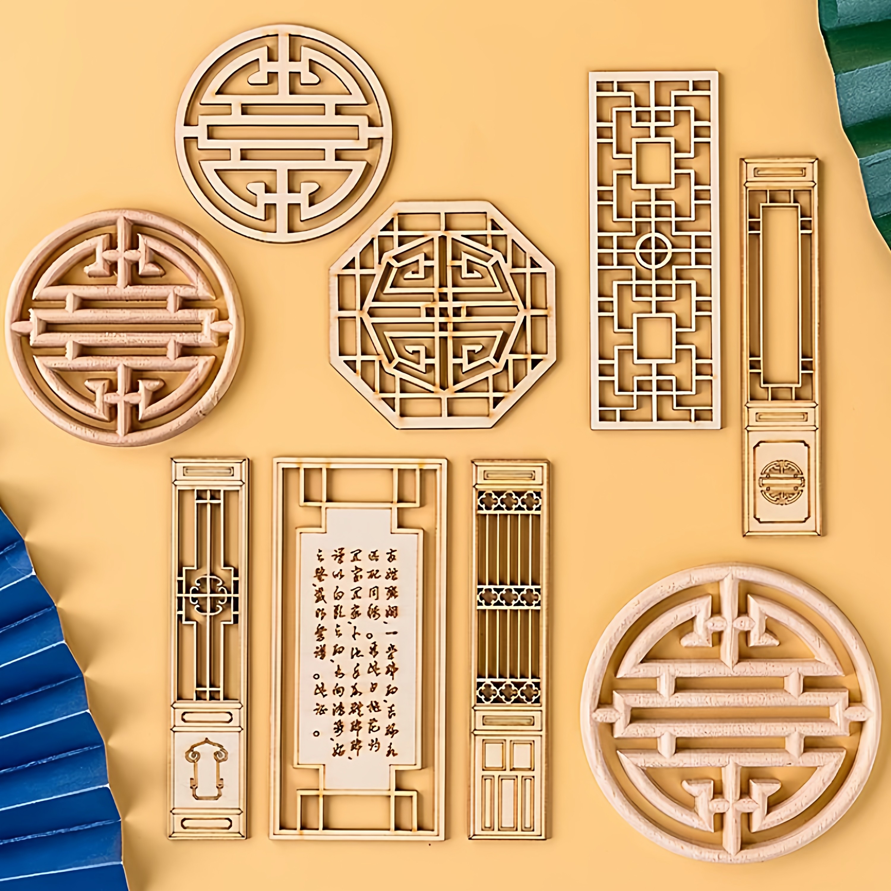 新中式国风蛋糕装饰摆件木质屏风小门窗折扇插件周岁结婚祝寿装扮,节庆用品/礼品,节日装扮用品,淘宝优惠券,粉丝福利购,淘宝优惠卷