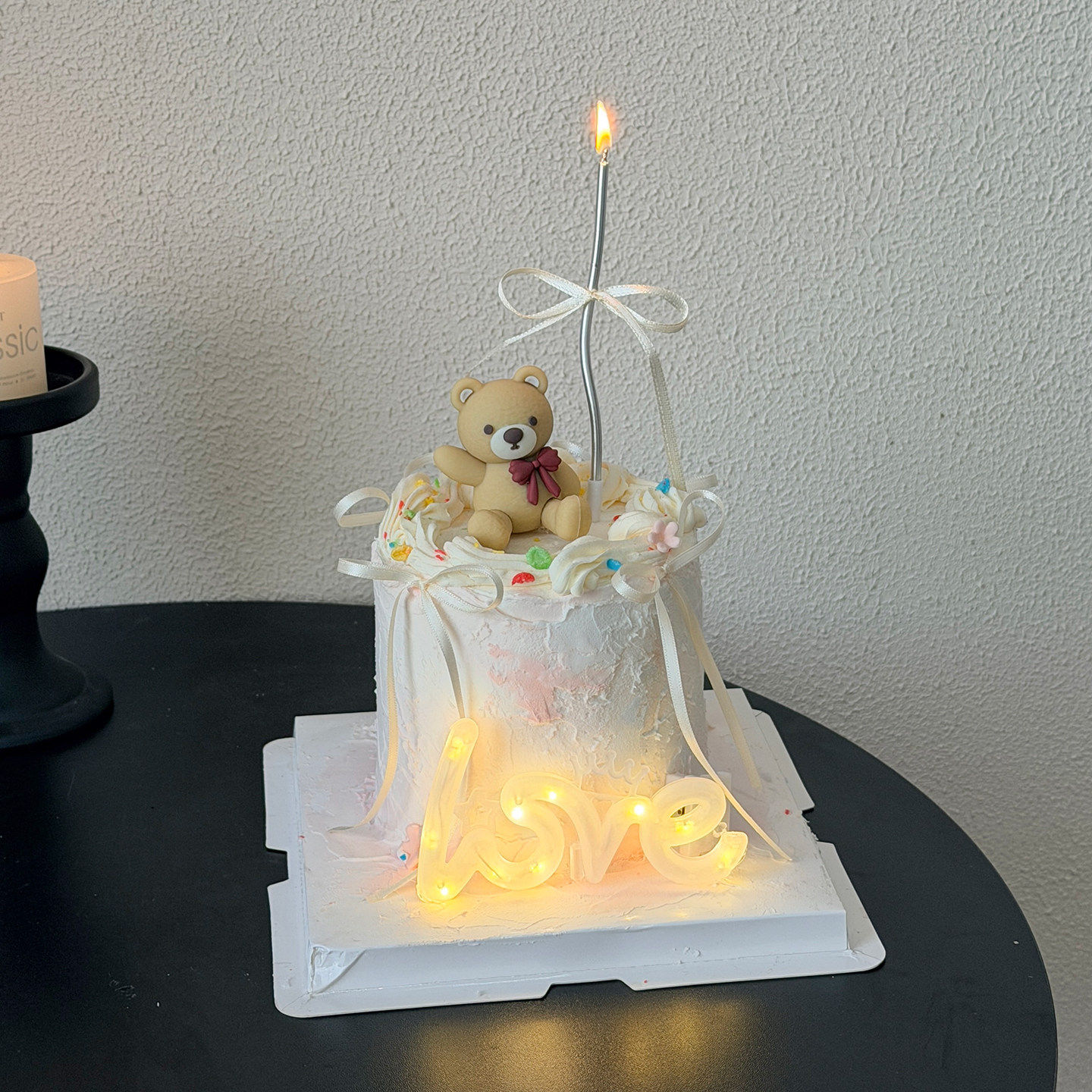 2.14七夕情人节蝴蝶结小熊蛋糕装饰情侣表白LOVE暖光灯甜品插件,节庆用品/礼品,节日装扮用品,淘宝优惠券,粉丝福利购,淘宝优惠卷