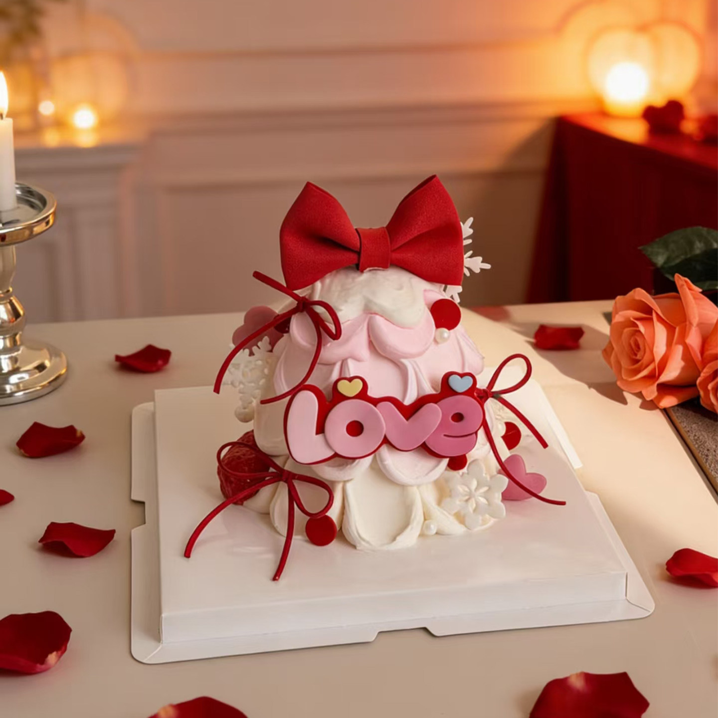 2026七夕情人节蛋糕装饰爱心love翻糖刻字切模情侣告白蝴蝶结插件