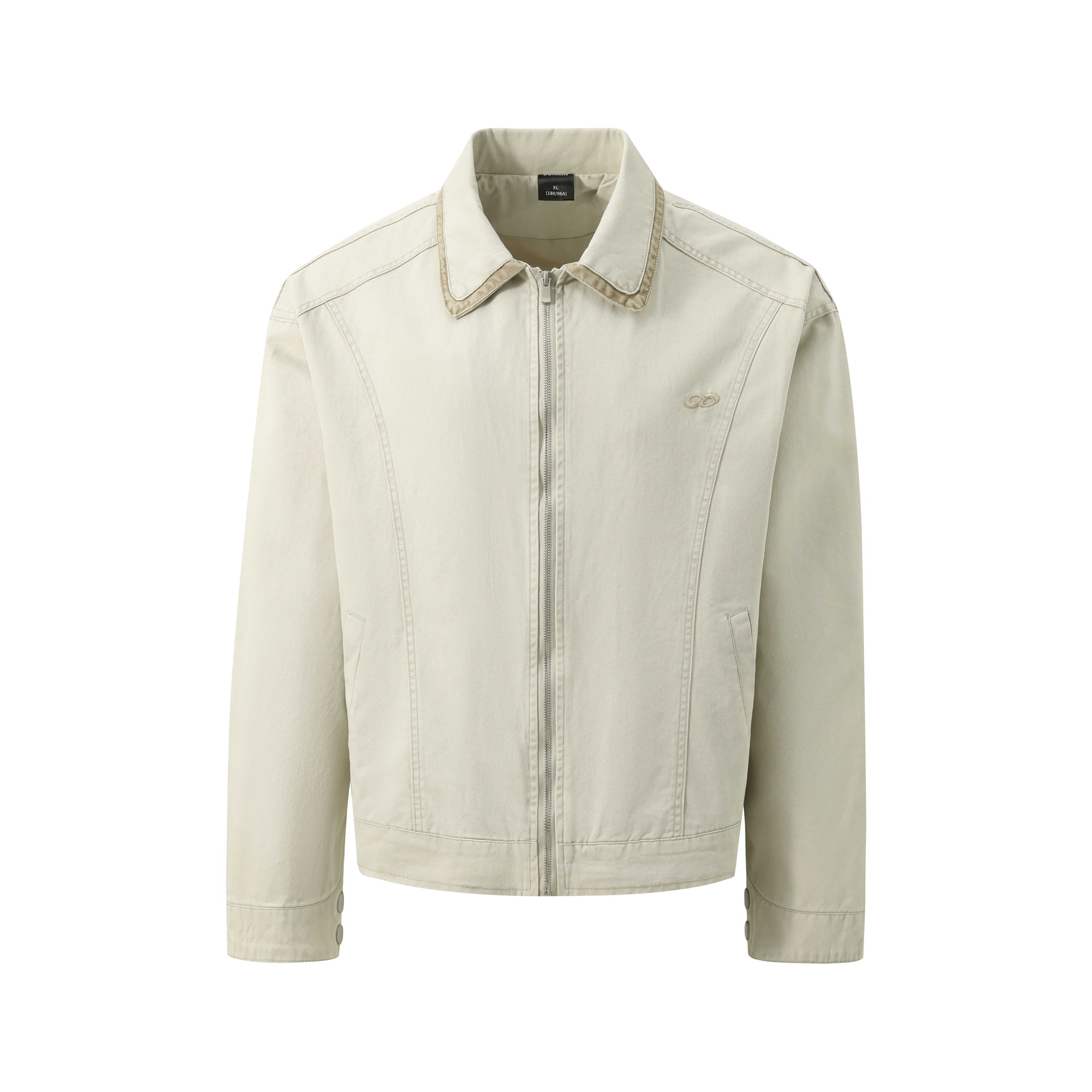 DUAMIN复古水洗夹克翻领拼接