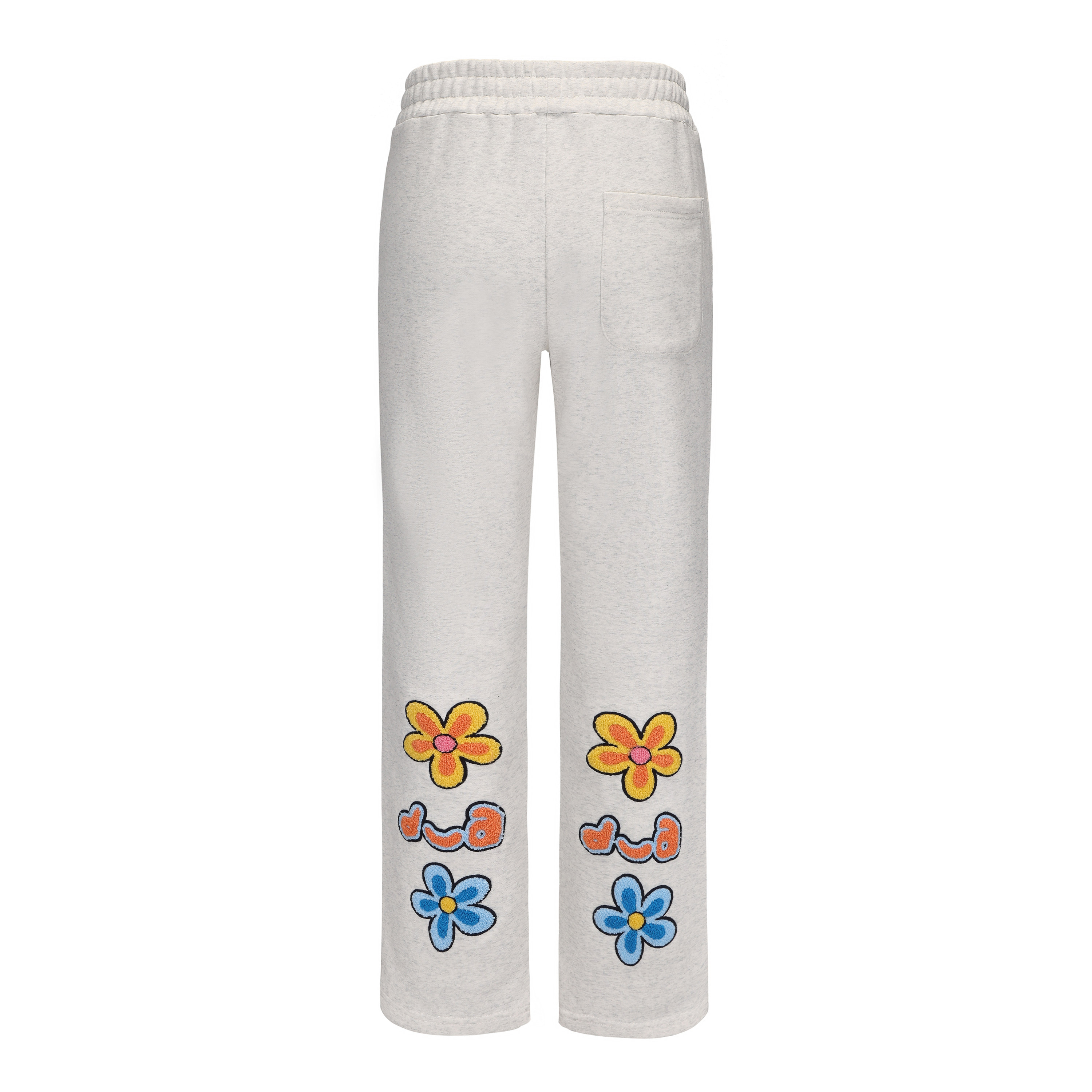 DUAMIN美式高街基础纯色重磅卫裤垂感毛巾绣微喇休闲裤