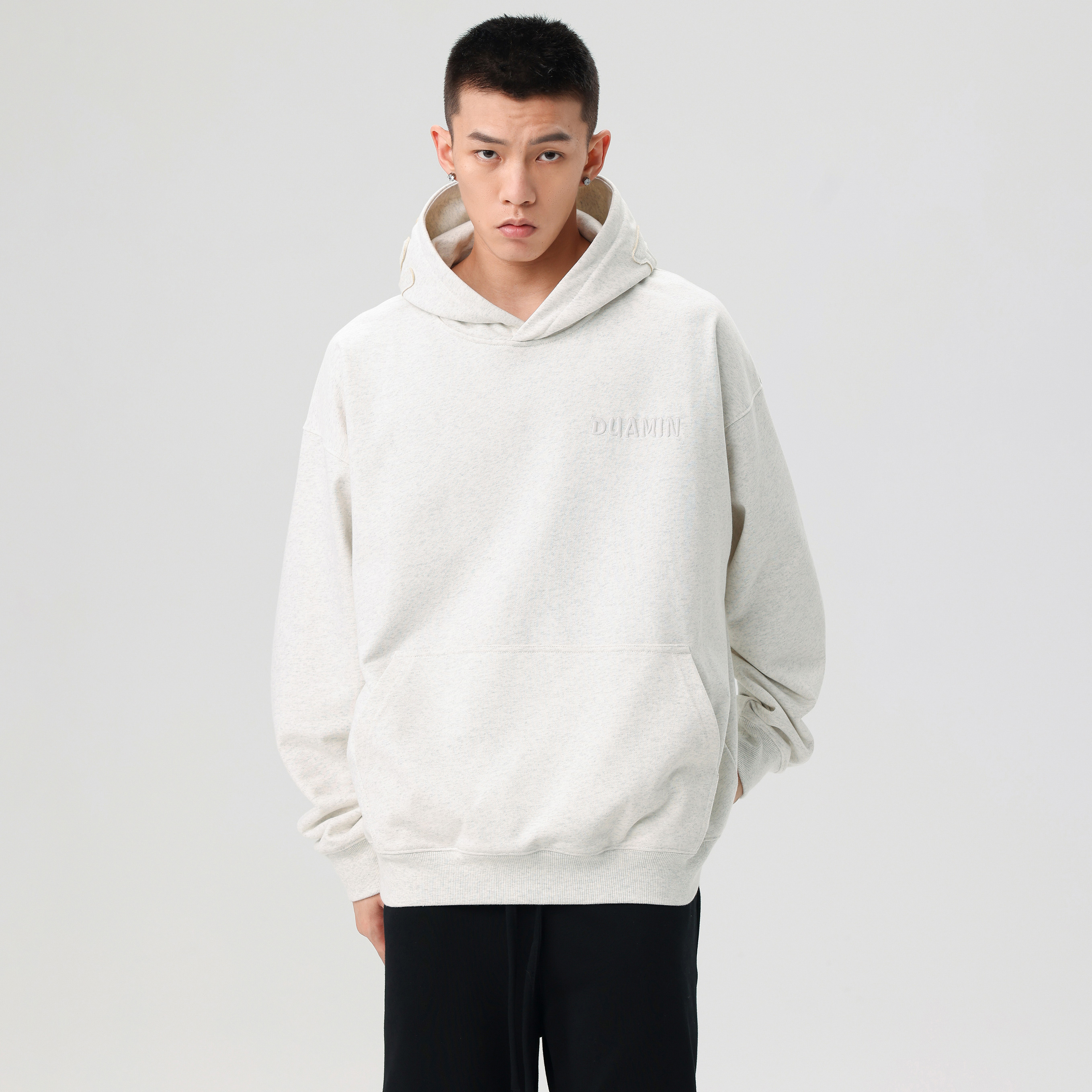 DUAMIN帽子贴布刺绣cleanfit上衣连帽卫衣秋冬长袖休闲