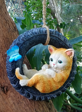 创意挂件动物可爱小猫咪挂饰吊件户外花园庭院阳台幼儿园装饰布景