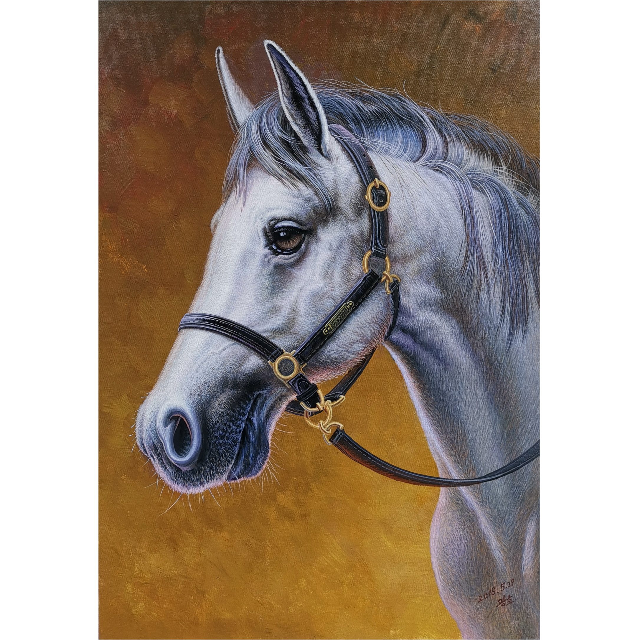 写实风油画朝鲜画拍卖书房装饰画李光赫《骏马》大卫画廊