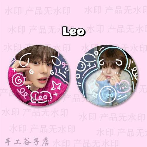 李理悟Lee leo谷子吧唧涂鸦手工 马铁口徽章2个套装礼物痛包周边