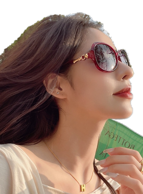 太阳镜女士优雅防紫外线时尚个性墨镜网红款ins风圆脸显瘦2022新