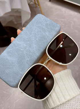 白色遮阳镜韩版大框方形太阳镜女网红款ins风墨镜防紫外线眼镜男