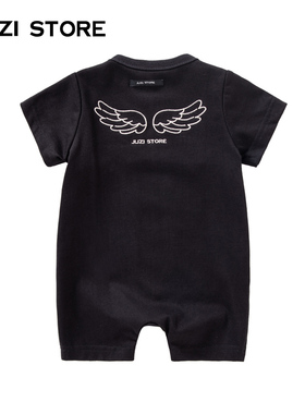 JUZI STORE童装纯棉连体衣粗针翅膀绣花婴儿连体服男女童1013502