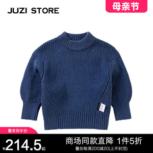 JUZI STORE童装毛衫粗针基本款套头衫中高领毛衣男童女童1042001