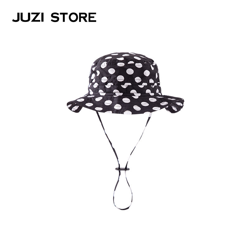 JUZI STORE童装春亚纺黑白波点遮阳帽防雨帽中性男童女童1927943