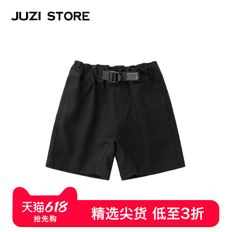 JUZI STORE童装休闲裤梭织斜纹基本款下装短裤中性男女童1