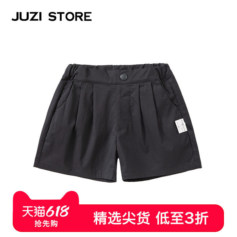 JUZI STORE童装休闲短裤锦棉斜纹基本款下装中裤男女童19