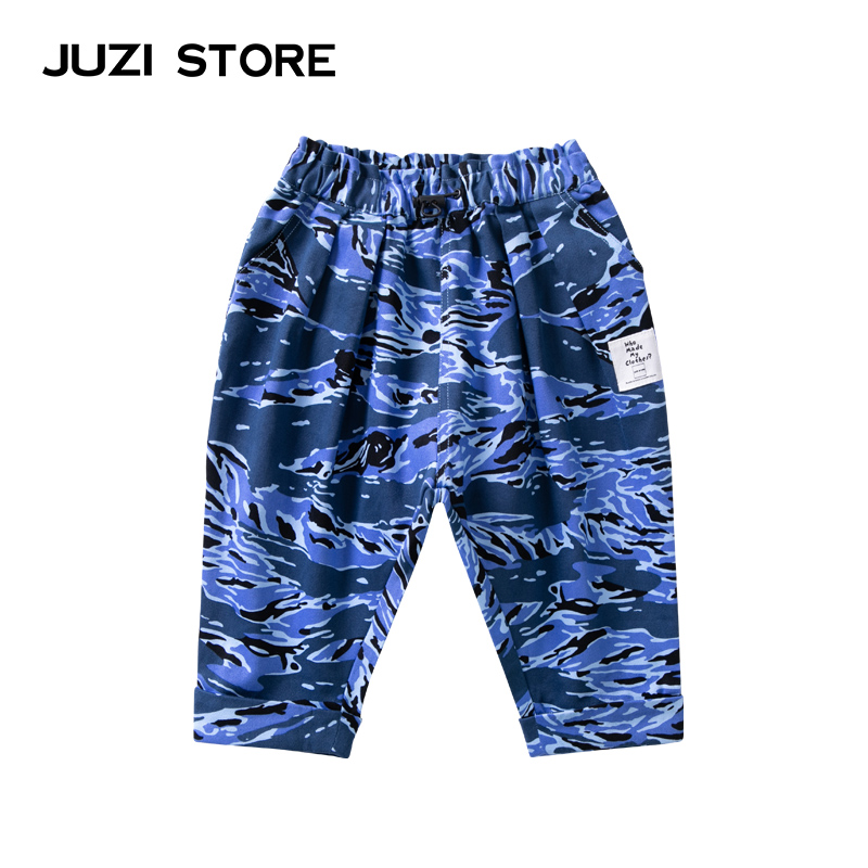 JUZI STORE童装春梭织迷彩印花工装下装长裤中性男女童10