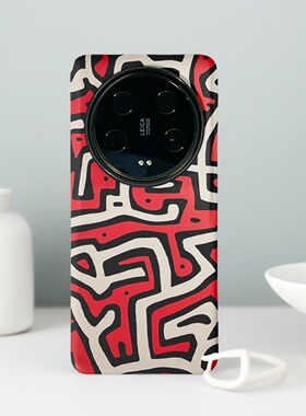 哈林线条适用小米14ultra手机壳15ultra/12sultra/13ultra/11至尊全包防摔磨砂x7ultra/x8/x200promini二合一