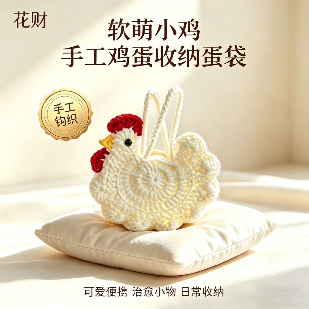 装鸡蛋包成品手工钩针织软萌小鸡兜收纳蛋袋可爱迷你编织创意礼品