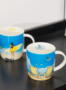 德国KONITZ马克杯广口陶瓷泡茶杯家用喝水杯高颜值情侣咖啡杯进口