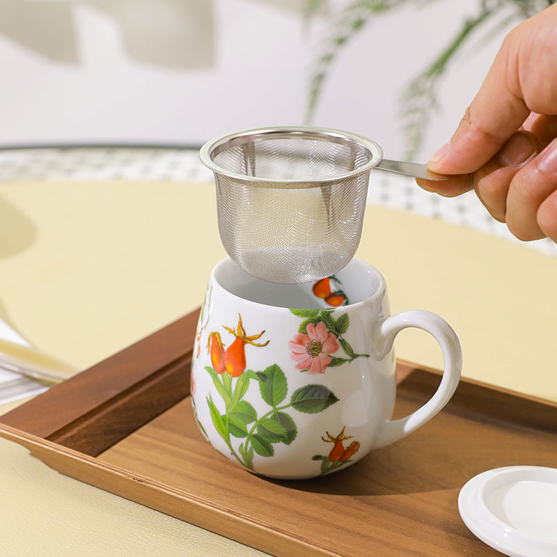 德国轻奢女孩办公室泡茶杯带滤网