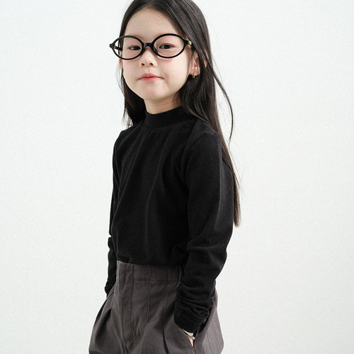 基础高品质仿羊绒半高圆领长袖t