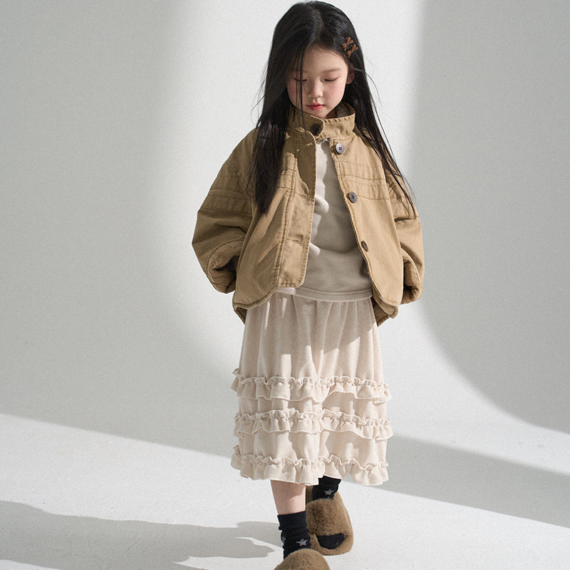 PISELLI史豌豆女童2025冬季新款花边加绒半裙女孩韩版百搭半身裙,童装/婴儿装/亲子装,半身裙,淘宝优惠券,粉丝福利购,淘宝优惠卷