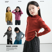 2025冬季 打底衫 新款 修身 中大童韩版 PISELLI史豌豆女童中领针织衫