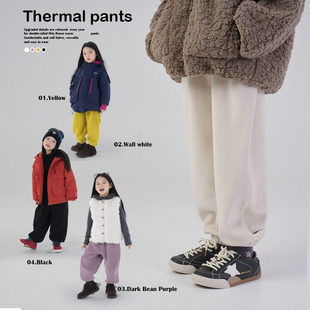 PISELLI史豌豆女童暖暖裤2025冬季新款洋气小女孩休闲保暖束脚裤