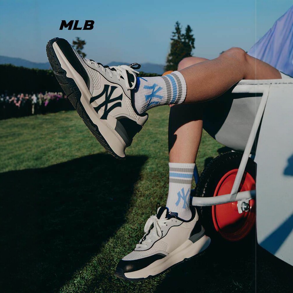 MLB情侣老爹鞋男女复古网面透气撞色厚底增高轻便休闲鞋3ASHRJ13N