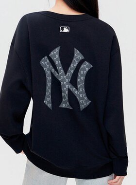 MLB男女卫衣26新款NY复古老花背标情侣运动休闲套头衫3AMTM0361