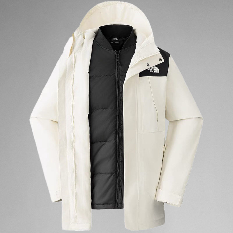 北面冲锋衣男防水羽绒内胆三合一