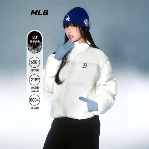 MLB复古防泼水短款羽绒服男女