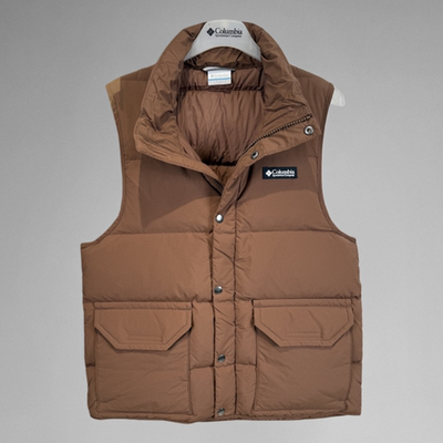 哥伦比亚户外男保暖羽绒马甲背心