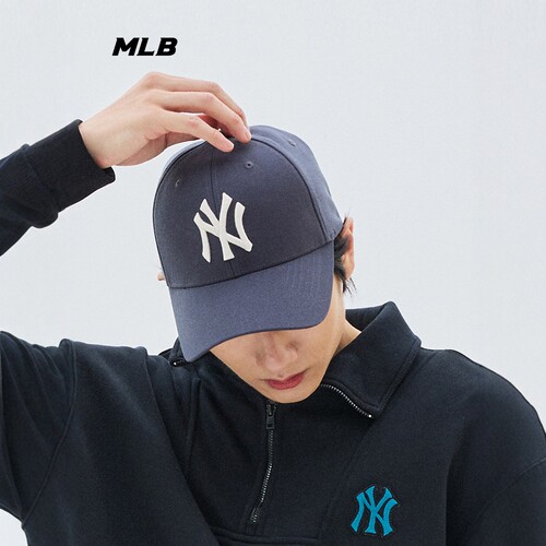 MLB情侣棒球帽刺绣硬顶鸭舌帽
