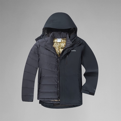 哥伦比亚冲锋衣男金点内胆三合一