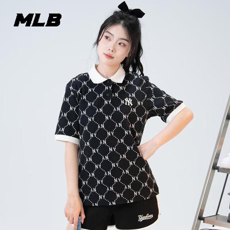MLB女NY刺绣老花短袖polo衫图片