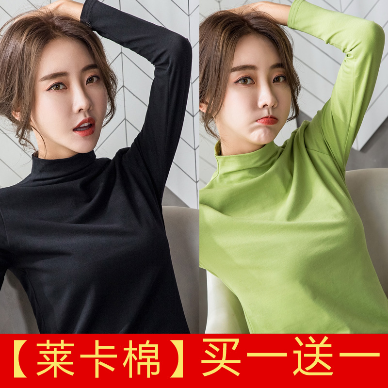 纯棉2020早秋冬新款韩版白色长袖t恤女修身打底衫女内搭外穿百搭