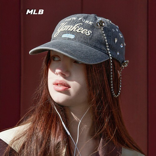 MLB情侣棒球帽牛仔软顶鸭舌帽