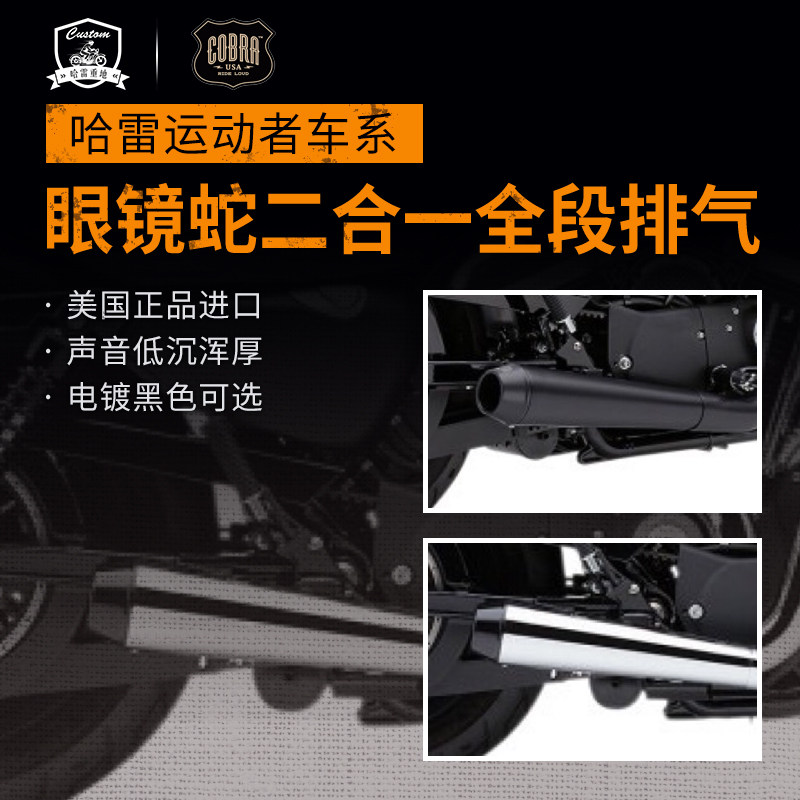 哈雷运动者眼镜蛇二合一改装排气