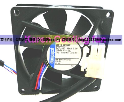 原装德国Ebm-papst TYP 8414N/2HP 8025 24V 2.6W 4线 PWM风扇