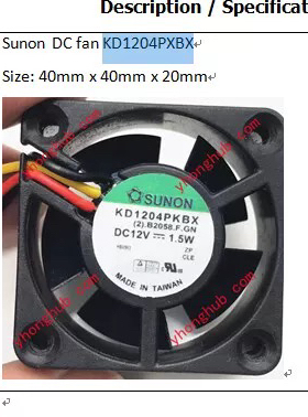SUNON KD1204PKBX 4cm 4020 12V 1.5W 变频器散热风扇40*40*20mm
