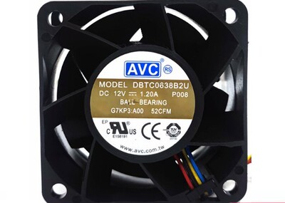 原装AVC DBTC0638B2U DC12V 1.20A 6038 服务器 电源暴力散热风扇