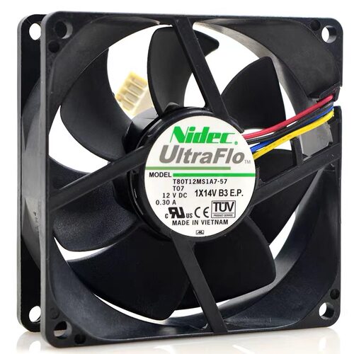 NIDEC 8CM 8025 T80T12MS1A7-57/51 T07 12V 0.30A 机箱散热风扇