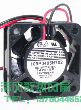 109P0405H702 三洋  4CM 4015 DC5V 0.28A 40*40*15MM  机箱风扇