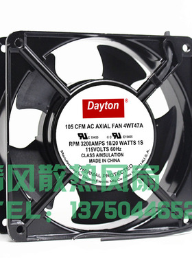 Dayton 4WT47A 18/20W 115V 12038 机柜焊接 散热风扇 12CM厘米