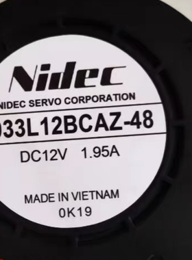 NIDEC全新E1033L12BCAZ-48 DC12V 1.95A 97330离心涡轮鼓风机风扇