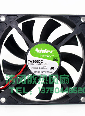 Nidec 8015 12V 0.13A TA300DC H35731-55 8CM超薄型静音散热风扇
